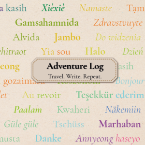 Colorful Adventure Log: Travel. Write. Repeat.